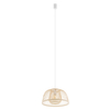 Lampa zwisająca Krabi 11158 japandi bambusowa miska cage metalowa biała
