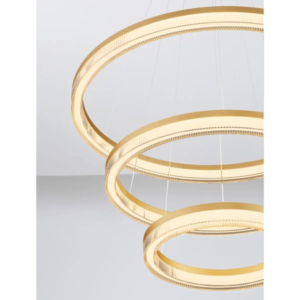 Wisząca lampa pierścienie LANTELVO LE45394 LED 90W 2700-4000K złota