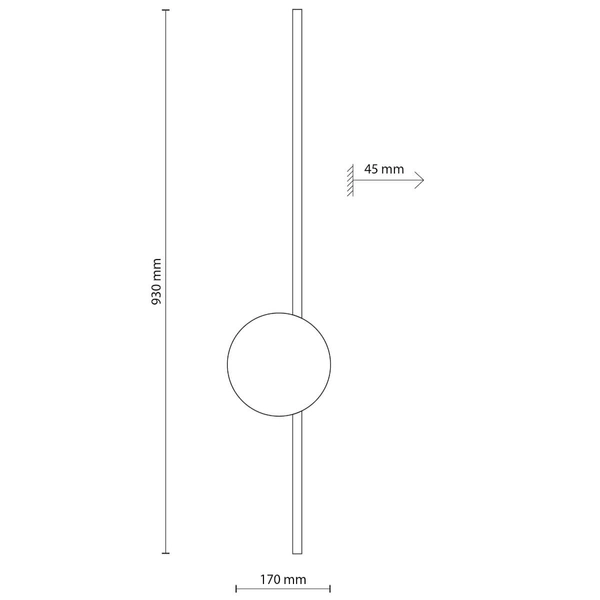 Kinkiet ścienny do przedpokoju Java 1439 LED 22W 3000K podłużny czarny