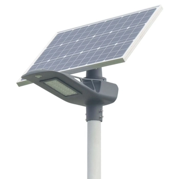 Latarnia uliczna solarna INB-G03-20W+FA1M+SO4M Greenie LED 20W RGB czujnik PIR szary