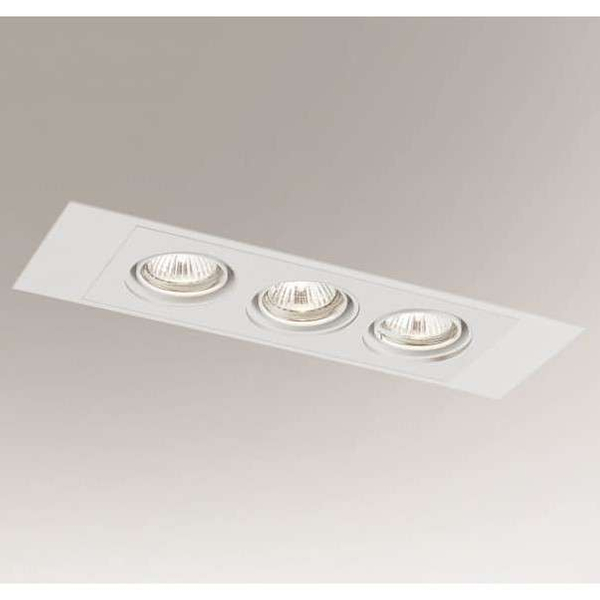 Wpust LAMPA sufitowa EBINO H 7321 Shilo prostokątna OPRAWA podtynkowa OCZKA regulowane białe