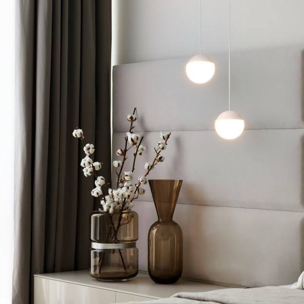 Wisząca lampa okrągła Mica ABR-LW-MIC-B LED 9W 2700K ball kula biała