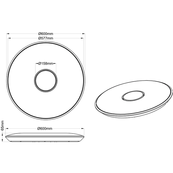 Natynkowa lampa sufitowa Tokyo okrągła LED 45W 3000-5500K biała