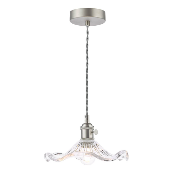 Szklana lampa wisząca Hadano HAD0161-12 do salonu chrom przezroczysty
