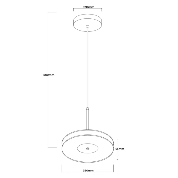 Szklana wisząca lampa Casy LP-3176/1P L SM LED 8W CCT przydymiona czarny
