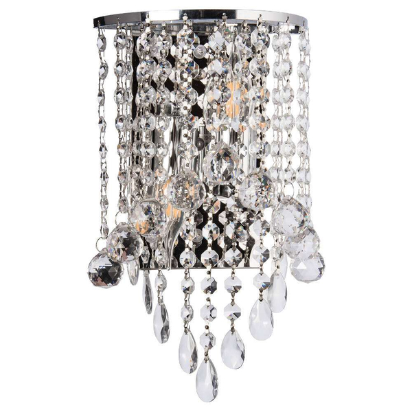 LAMPA ścienna VEN K-E 1346/2 CR glamour OPRAWA kryształowa LED 9W 4000K kinkiet chrom przezroczysty