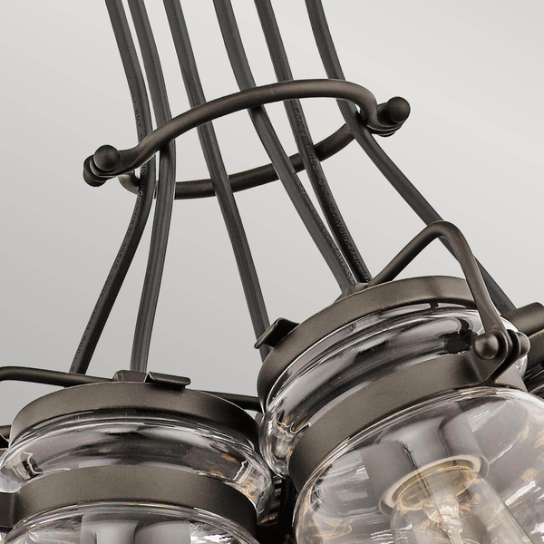 Stalowa lampa wisząca Brinley KL-BRINLEY6-OZ Kichler przezroczysta brąz