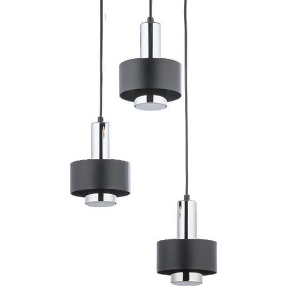 Kaskadowa lampa wisząca Rif 40717 Sigma industrialna czarna srebrna