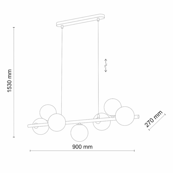 Wisząca lampa kulista ESTERA 5667 TK Lighting molekuły czarne grafit