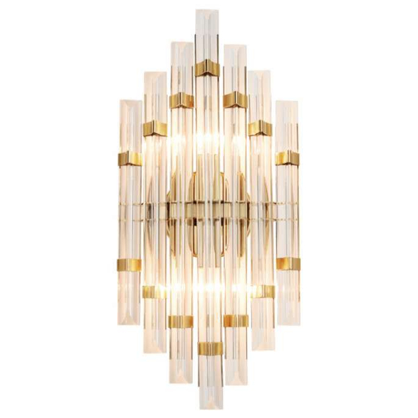 Kinkiet LAMPA ścienna CGPRISMKIN COPEL szklana OPRAWA kryształowa glamour crystal kinkiet przezroczysty mosiądz