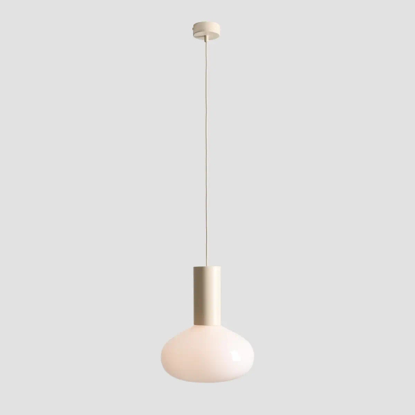 Owalna wisząca lampa Flo Cream M 7000G9_M do salonu kremowa