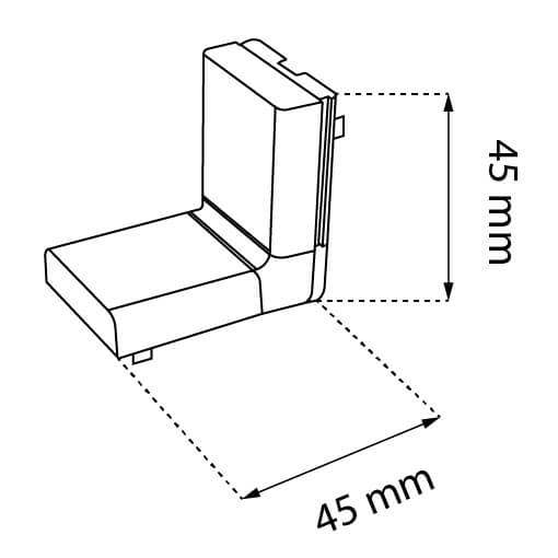 Łącznik L do magnetycznej szyny Komatsu 6044 Shilo matowy czarny