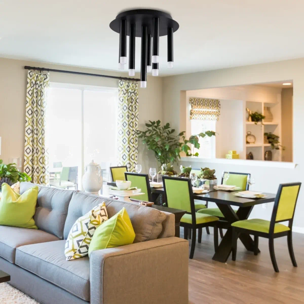 Sufitowa lampa do salonu Glam 326638 loftowa sople metalowa czarna