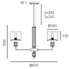 Lampa wisząca do sypialni SUTTON P06446NI-WH biała nikiel