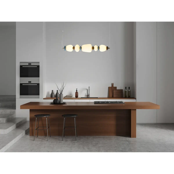 Żyrandol nad stół Evans PND-94981-5A-GD LED 26W 3000K szklany złoty