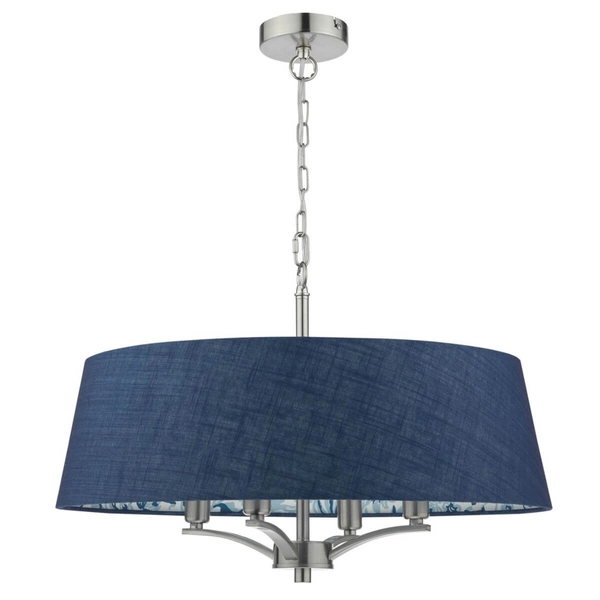 Lampa wisząca Down DOW0423-EH Dar Lighting wzorzysta owal do salonu niebieska