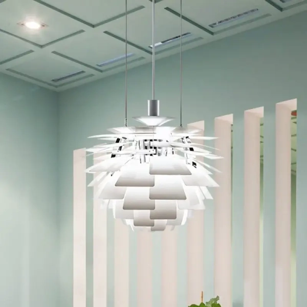 Lampa wisząca szyszka Prospettiva ABR-LW-PRO-70-B do salonu biała