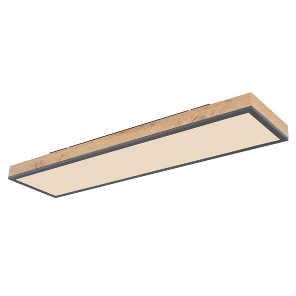 Podłużny plafon Doro 416080WD4-CCT LED 24W CCT prostokąt grafit drewniany