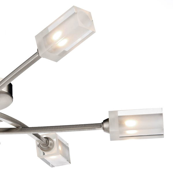 Sufitowa lampa szklana Morgan MOR6446 sticks metalowa chrom