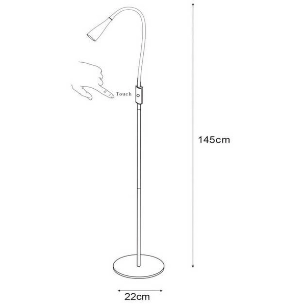 Ściemnialna lampa podłogowa ZOZY 18756/03/30 LED 3W 3000K czarna
