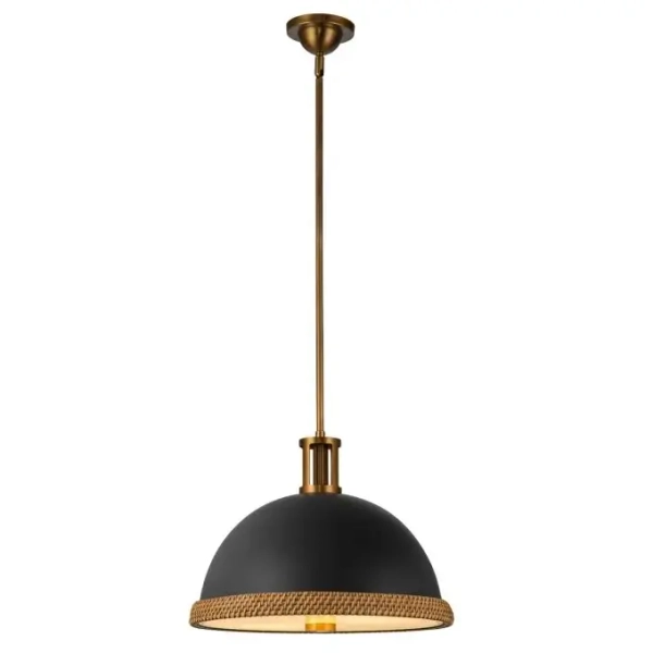 Kopułowa lampa wisząca nad stół Doral QN-DORAL-P-M-BK czarny mosiądz