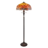 Stojąca lampa salonowa Dragonfly 64070 Interiors Tiffany witraż kolorowa czarna