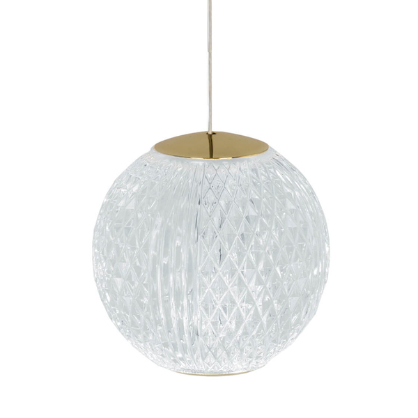 Kulista wisząca lampa EDEM AZ6016 LED 4,2W 3000K złota przezroczysta
