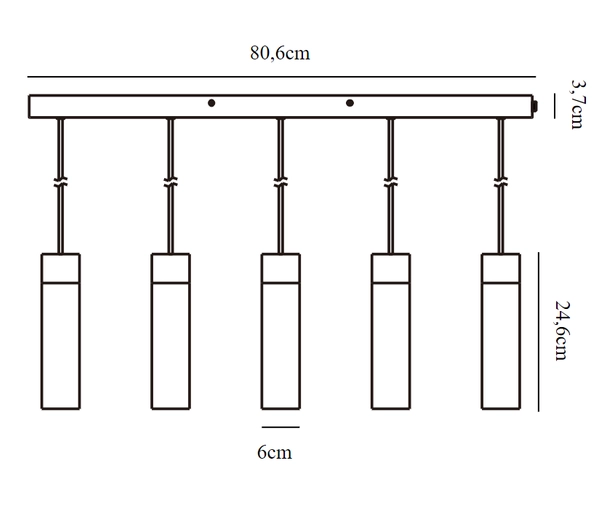 Lampa wisząca Tilo 2010483003 Nordlux kaskada metalowe tuby czarne