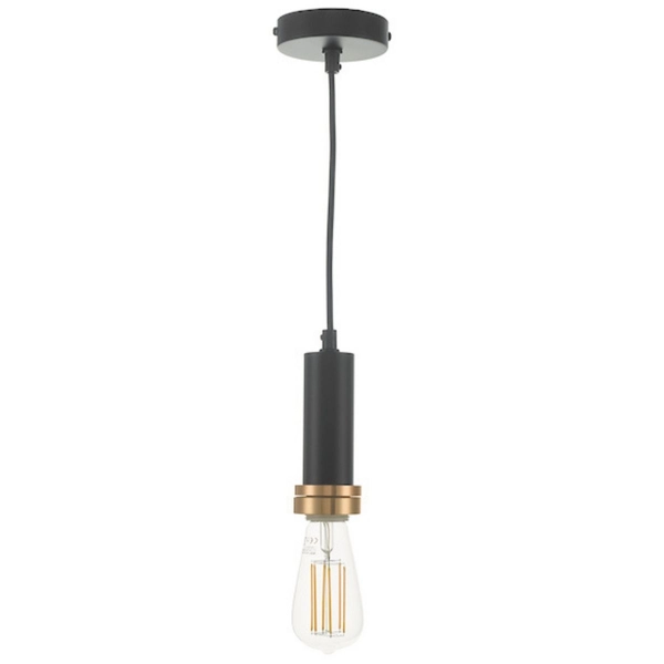Zwisowa lampa SP6522+AIS6503 Dar Lighting z abażurem czarna różowa