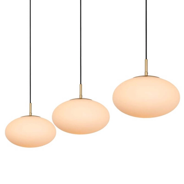 Potrójna lampa wisząca Elysee 21430/03/61 szklane kule biały czarny