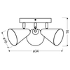 Plafon LAMPA sufitowa AMOR 98-63328 Candellux retro OPRAWA metalowe reflektorki regulowane szare