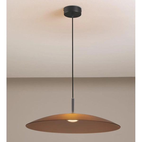 Lampa zwisająca PECA LE44272 LED 17W 3000K dysk czarna brązowa