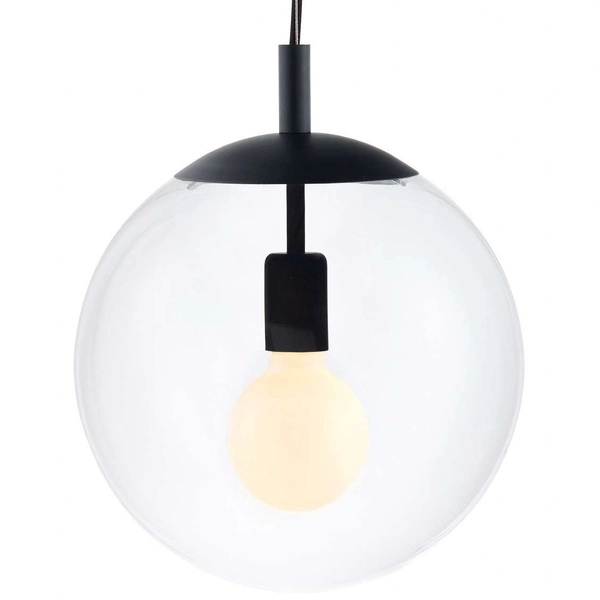 Wisząca LAMPA hygge ALUR 10734302 Kaspa skandynawska OPRAWA kulisty ZWIS szklane kule balls przezroczyste czarne