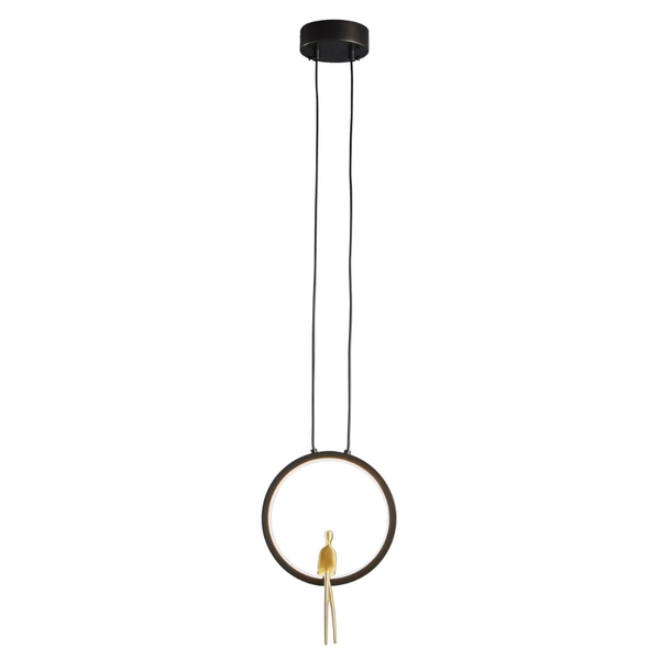 Wisząca lampa okrąg Amici ST-D7774 black LED 7W 3000K designerska czarny złoty