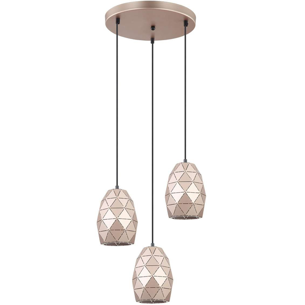 LAMPA wisząca HARLEY MDM-3480/3A GD Italux geometryczna OPRAWA metalowa KASKADA zwis szampański