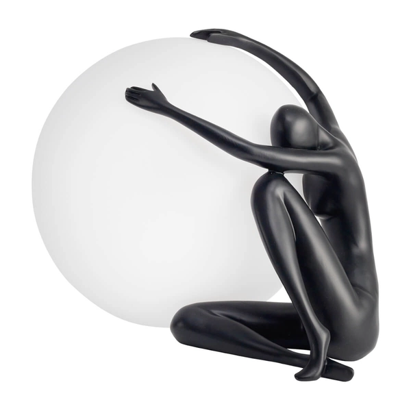 Stolikowa lampa WOMEN ST-6020-A black Step kula ball szklana biała czarna