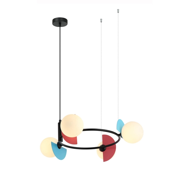 Lampa wisząca nad wyspę Nauti PND-37482-4R-MLTI Italux bańki multikolor