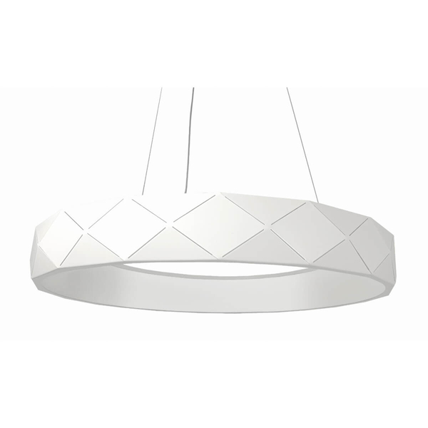 Geometryczna LAMPA wisząca REUS LP-8069/1P LED WH Light Prestige okrągła OPRAWA metalowa LED 36W 4000K pierścień ring zwis biały