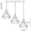 Industrialna lampa wisząca Diament 499 Domeno LED druciana potrójna czarna