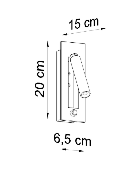 Kinkiet LAMPA ścienna SL.0956 metalowa OPRAWA regulowana tuba czarna