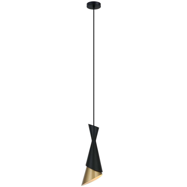 Loftowa LAMPA wisząca MALIA PND-85949-1 BK+GD Italux metalowa OPRAWA zwis industrialny geometryczny czarny złoty