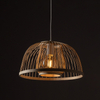 Lampa zwisająca Krabi 11158 japandi bambusowa miska cage metalowa biała