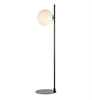Salonowa lampa podłogowa Dione loft kula biała czarna