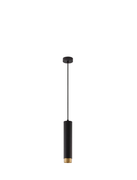 Kuchenna lampa wisząca Cayes metalowa tuba czarna złota