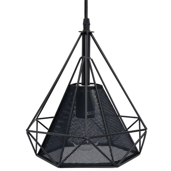 Industrialna LAMPA wisząca Piramida 8801/1 ZWIS - 07 Elem druciana OPRAWA metalowy ZWIS piramida czarna