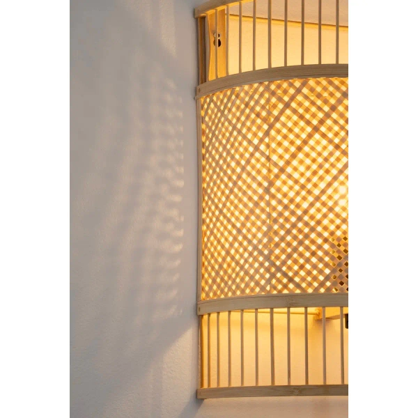 Bambusowa lampa ścienna CANDEZA LE45371 z przełącznik naturalny