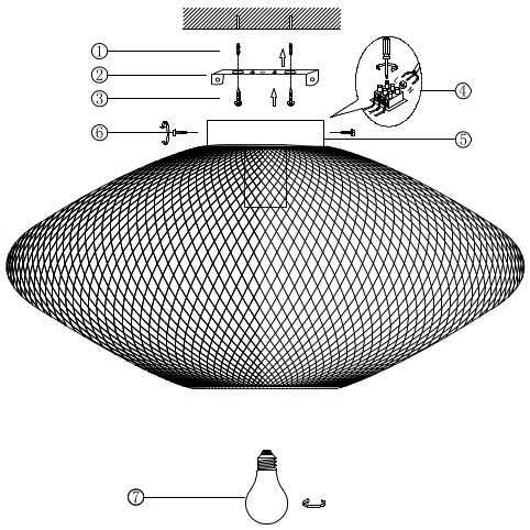 Industrialna LAMPA sufitowa MESH 21123/45/02 Lucide loftowa OPRAWA metalowa druciana złota
