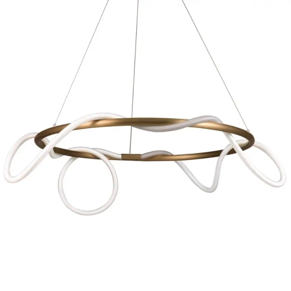 Ledowa lampa wisząca Fanstasia ST-9282R/D60 Step 68W sznur biały złoty