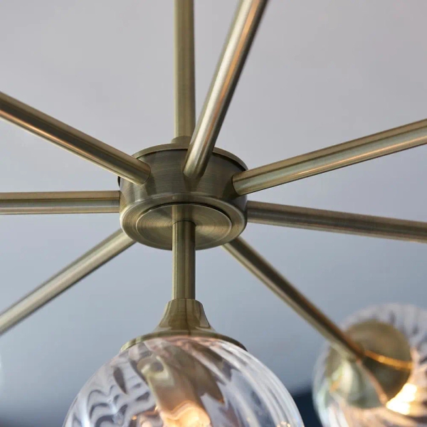 Kulista sufitowa lampa Allegra 103172 szklane kule mosiądz