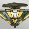 Geometryczny plafon Inglenook QZ-INGLENOOK-SF Quoizel witraż kolorowy